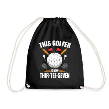 Chemises de golf d’anniversaire pour hommes 37e ans de golf - Sac de sport léger - noir - Devant