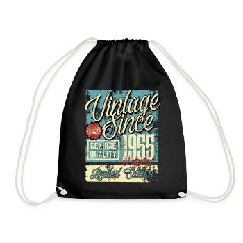 1955 Birthday vintage retro legend - Drawstring Bag - black - Front