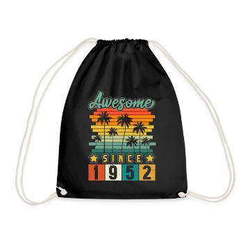 1952 Anniversaire Né Année de naissance millésime - Sac de sport léger - noir - Devant