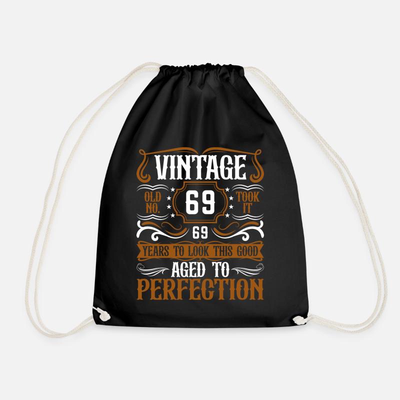 69. Geburtstag Vintage Retro - Turnbeutel - Schwarz
