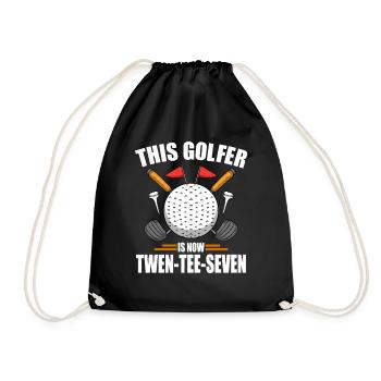 Geburtstag Golfshirts für Männer 27th Year Old Golfen - Turnbeutel - Schwarz - Vorne