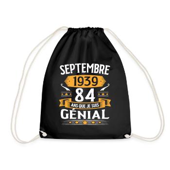 Septembre 1939 84 Ans Que Je Suis Génial Cadeau - Sac de sport léger - noir - Devant