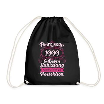 Prinzessin seit 1999 Geburtstag 1999 - Turnbeutel - Schwarz - Vorne
