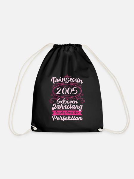 Prinzessin seit 2005 Geburtstag 2005 - Turnbeutel - Schwarz
