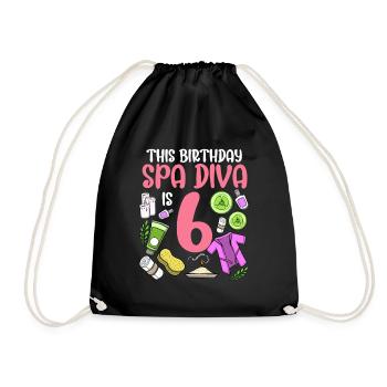 Spa-Geburtstag für Mädchen 6. Spa-Geburtstagsfeier - Turnbeutel - Schwarz - Vorne