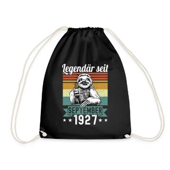 Faultier Legendär seit September 1927 Geburtstag - Turnbeutel - Schwarz - Vorne