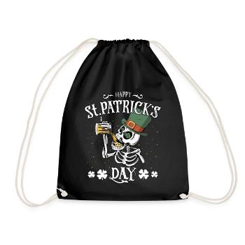 Happy St. Patricks Day Lustiges Biertrinker Bier - Turnbeutel - Schwarz - Vorne