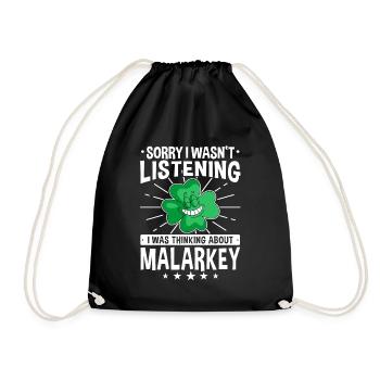 St. Patrick's Day Shirt Malarkey Clover Gift - Drawstring Bag - black - Front