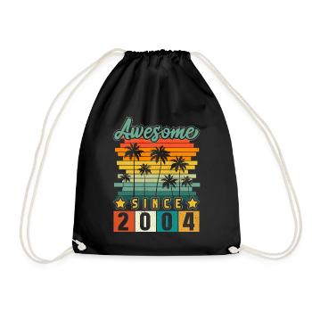Né(e) en 2004 Anniversaire Année de naissance Millésime - Sac de sport léger - noir - Devant