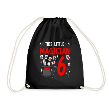 Anniversaire de magicien pour les garçons 6ème anniversaire magique - Sac de sport léger - noir - Devant