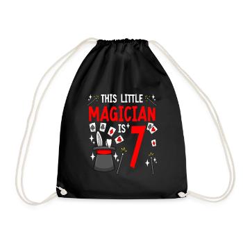 Anniversaire de magicien pour les garçons 7ème anniversaire magique - Sac de sport léger - noir - Devant