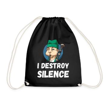 I Destroy Silence Dudelsack - Turnbeutel - Schwarz - Vorne