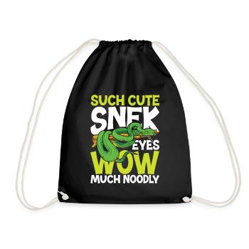 Such Cute Snek Eyes Wow Much Noodly - Turnbeutel - Schwarz - Vorne