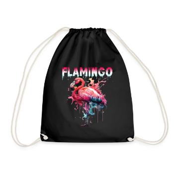 Flamingo Color Splash für einen Flamingo Fan - Turnbeutel - Schwarz - Vorne