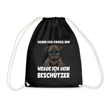 Wenn ich gross bin werde ich dein Beschützer - Turnbeutel - Schwarz - Vorne