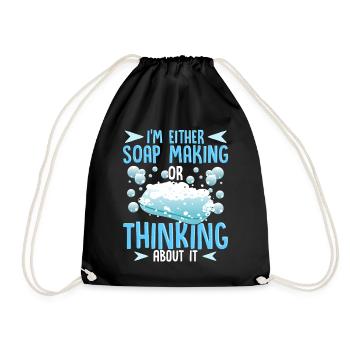 Soap Maker Humour Fabrication de savon ou penser au savon - Sac de sport léger - noir - Devant