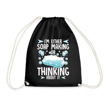 Soap Maker Humour Fabrication de savon ou penser au savon - Sac de sport léger - noir - Devant