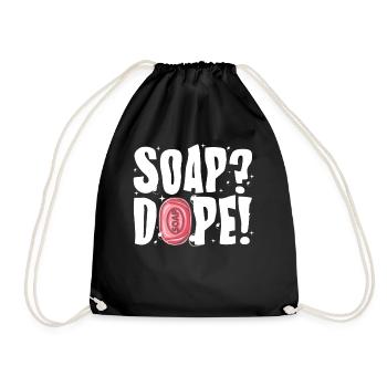 Check out this funny, SOAP !, soap making design - Drawstring Bag - black - Front