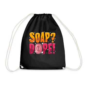 Check out this funny, SOAP !, soap making design - Drawstring Bag - black - Front