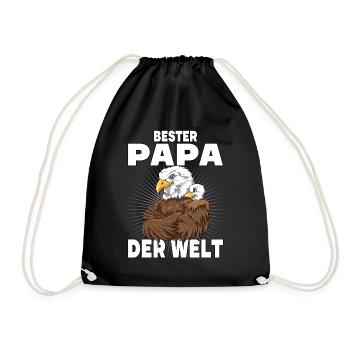 Bester Papa der Welt Vatertag Vater Adler für - Turnbeutel - Schwarz - Vorne