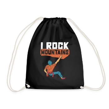 Rock Climbing For Rock Climber Mountain Climbing - Drawstring Bag - black - Front