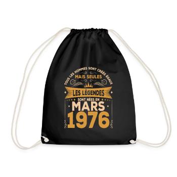 Mars 1976 anniversaire mars 1976 vintage 1976 - Sac de sport léger - noir - Devant