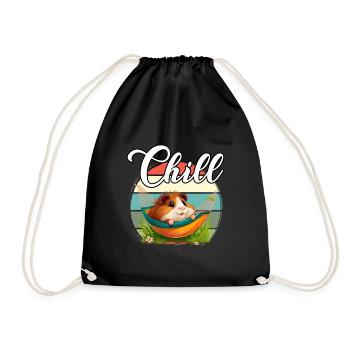 Meerschweinchen Chill Entspannen Chillen Relaxen - Turnbeutel - Schwarz - Vorne