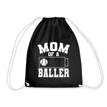 Baseball Mama einer Baller Softball Mama - Turnbeutel - Schwarz - Vorne