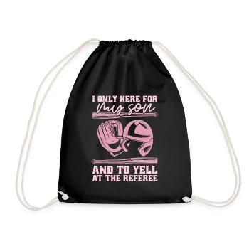 Baseball Mom Yell Referee Softball Mom - Drawstring Bag - black - Front