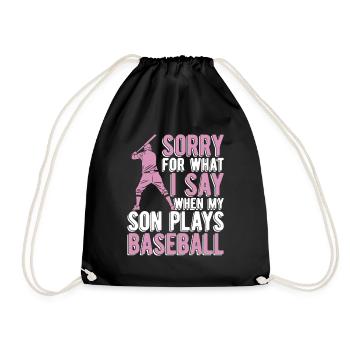 Baseball Mama Sorry für das, was ich sage Softball Mama - Turnbeutel - Schwarz - Vorne