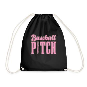 Baseball Mom Pitch Softball Mom - Drawstring Bag - black - Front