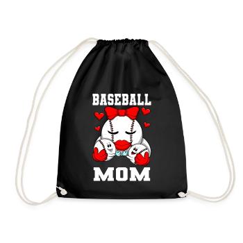 Baseball Mom für Frauen Softball Mama - Turnbeutel - Schwarz - Vorne