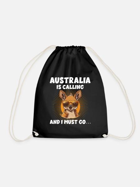 Austraila Is Calling And I Must Go Känguru - Turnbeutel - Schwarz