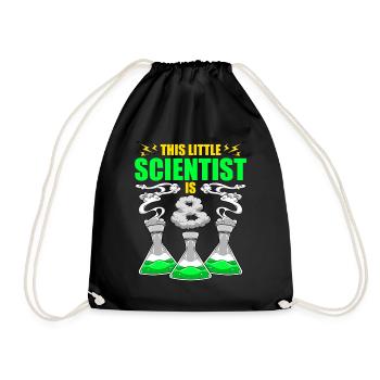 Science Birthday 8th Science Theme Party Scientist - Drawstring Bag - black - Front