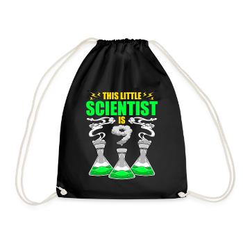 Science Birthday 9. Science Theme Party Scientist - Turnbeutel - Schwarz - Vorne