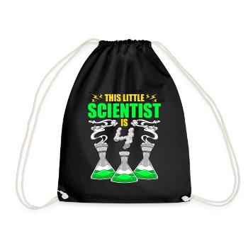 Science Birthday 4th Science Theme Party Scientist - Drawstring Bag - black - Front