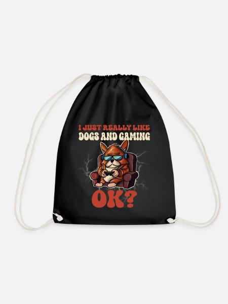 Gaming Gamer Zocken Zocker Hund - Sportstaske - sort