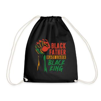 Black father Pride African father King - Drawstring Bag - black - Front