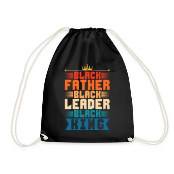 Black father Pride African father King - Drawstring Bag - black - Front