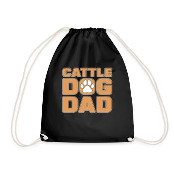 Cattle Dog Dad Heeler Owner - Drawstring Bag - black - Front