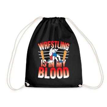 Wrestling Is In My Blood - Turnbeutel - Schwarz - Vorne