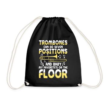 Trombones Can Do Seven Positions - Turnbeutel - Schwarz - Vorne