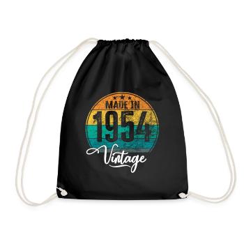 Vintage Made in 1954 Geburtsjahr 1954 Geburtstag - Turnbeutel - Schwarz - Vorne