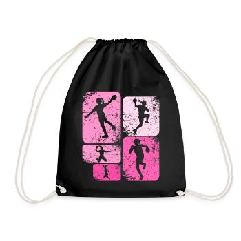 Handball Handball Player Women Handball - Drawstring Bag - black - Front