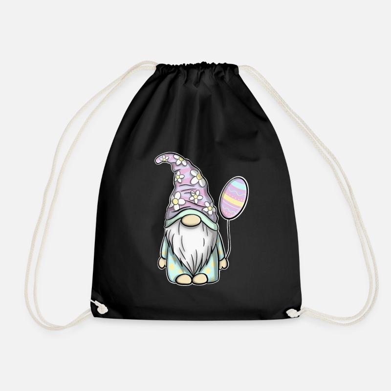 Gnome Gnomes Ostern - Turnbeutel - Schwarz
