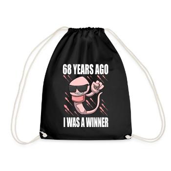 Mann Sperma Geburtstag 68 Jahre alt - Turnbeutel - Schwarz - Vorne