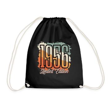 1956 Year of birth Birthday Year of construction Vintage Retro - Drawstring Bag - black - Front