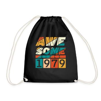 1979 Geboren Geburtstag Geburtsjahr Vintage - Turnbeutel - Schwarz - Vorne