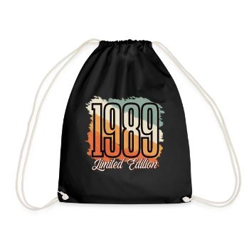 1989 Année de naissance Anniversaire Année de construction Vintage Rétro - Sac de sport léger - noir - Devant