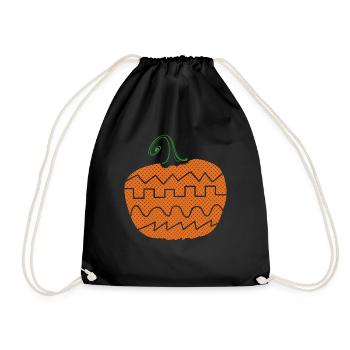 Synthesizer Kürbis Halloween Synth - Turnbeutel - Schwarz - Vorne